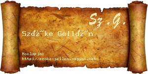 Szőke Gellén névjegykártya